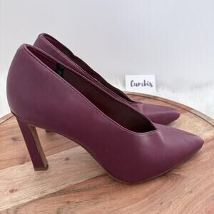 Vince Camuto Shoes Womens Size 7 Burgundy Leather Setenda Pumps Heels VC-SETENDA